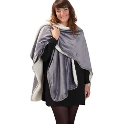 Châle bi matière gris