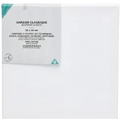 Châssis entoilé blanc, coton