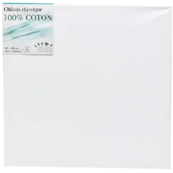 Châssis entoilé blanc, coton