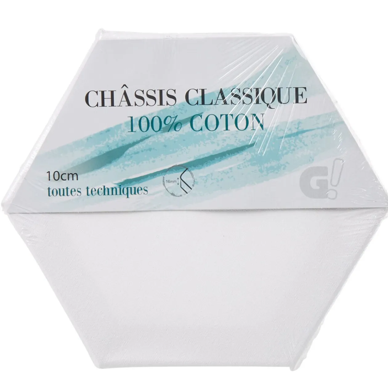 Châssis entoilé hexagonal blanc 20 cm