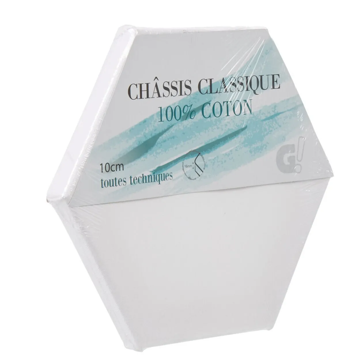 Châssis entoilé hexagonal blanc 20 cm