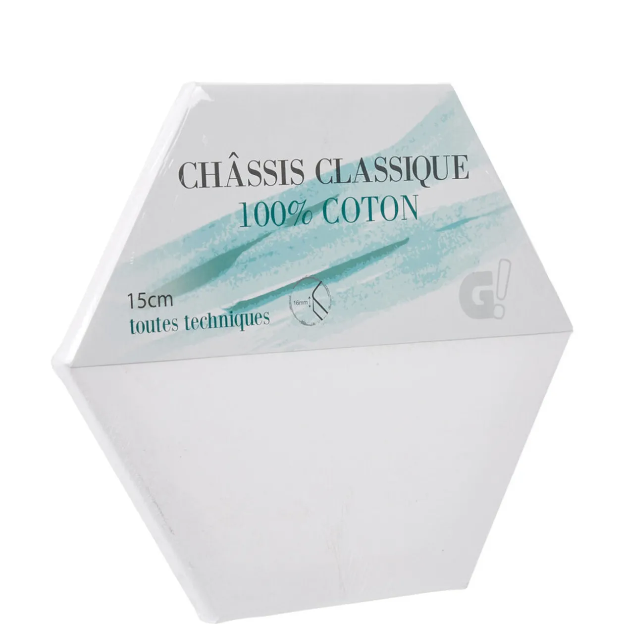 Châssis entoilé hexagonal blanc 30 cm