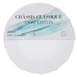 Châssis entoilé rond blanc 20 cm
