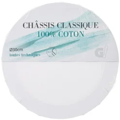 Châssis entoilé rond blanc 30 cm