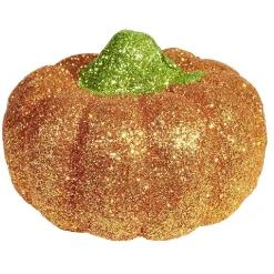 Citrouille pailletée orange et vert Halloween x4