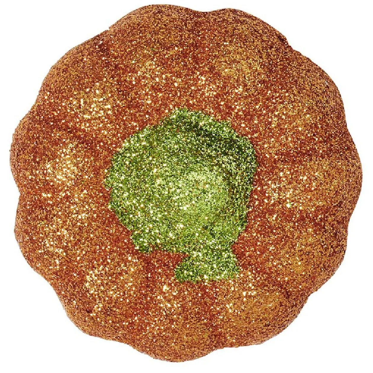 Citrouille pailletée orange et vert Halloween x4