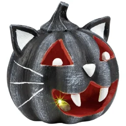 Citrouille tête de chat led couleur changeante décoration Halloween