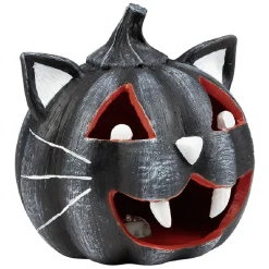Citrouille tête de chat led couleur changeante décoration Halloween