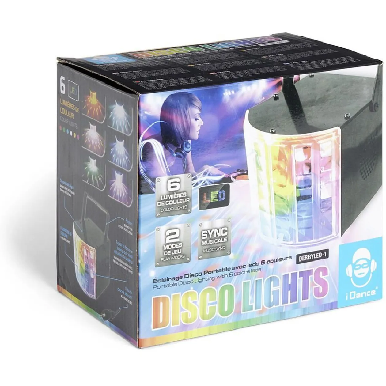 Éclairage disco portable I Dance 6 leds couleurs