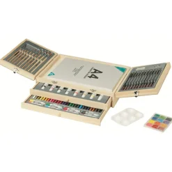 Coffret à peinture en bois 83 pièces