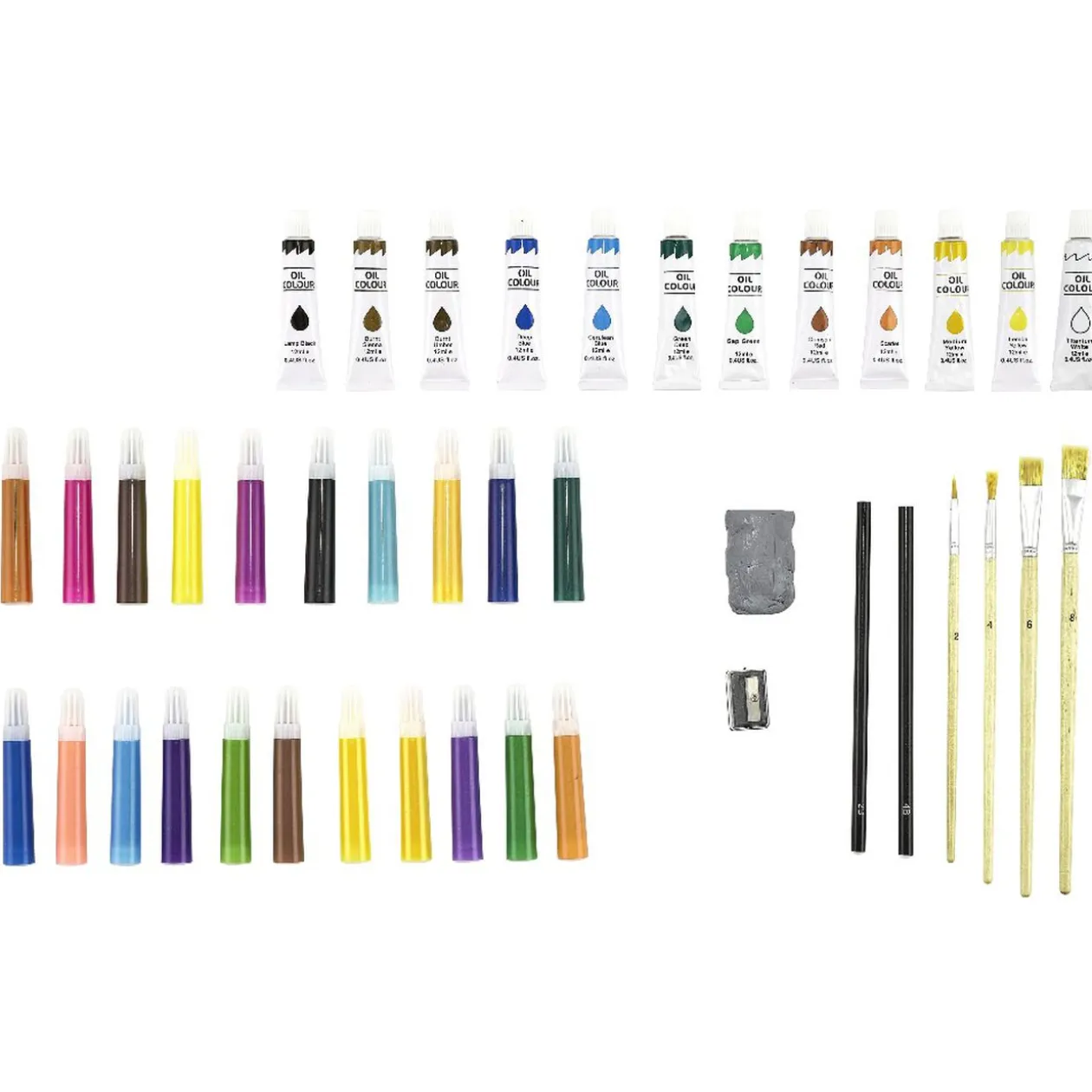 Coffret artiste en bois dessin et peinture 174 pièces