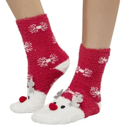 Coffret chaussettes de Noël cocooning modèle Renne rouge blanc