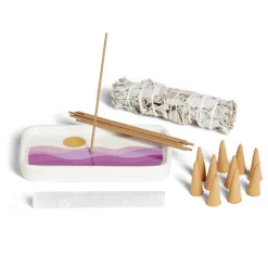 Coffret méditation kit encens/sauge/sélénite