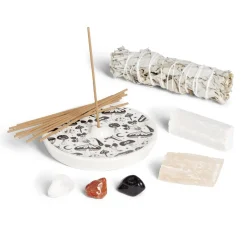 Coffret méditation kit encens/sauge/sélénite