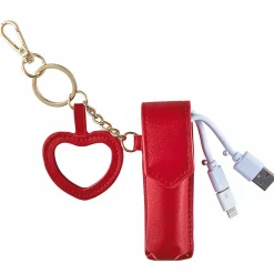 Coffret porte clé miroir coeur batterie de secours powerbank