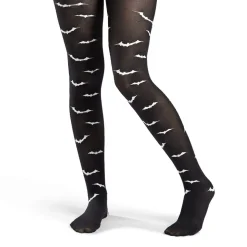 Collant Halloween adulte phosphorescent motif chauve-souris T.unique