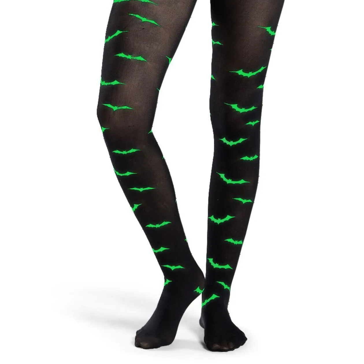 Collant Halloween adulte phosphorescent motif chauve-souris T.unique