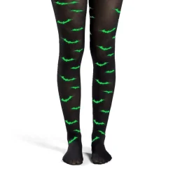 Collant Halloween adulte phosphorescent motif chauve-souris T.unique