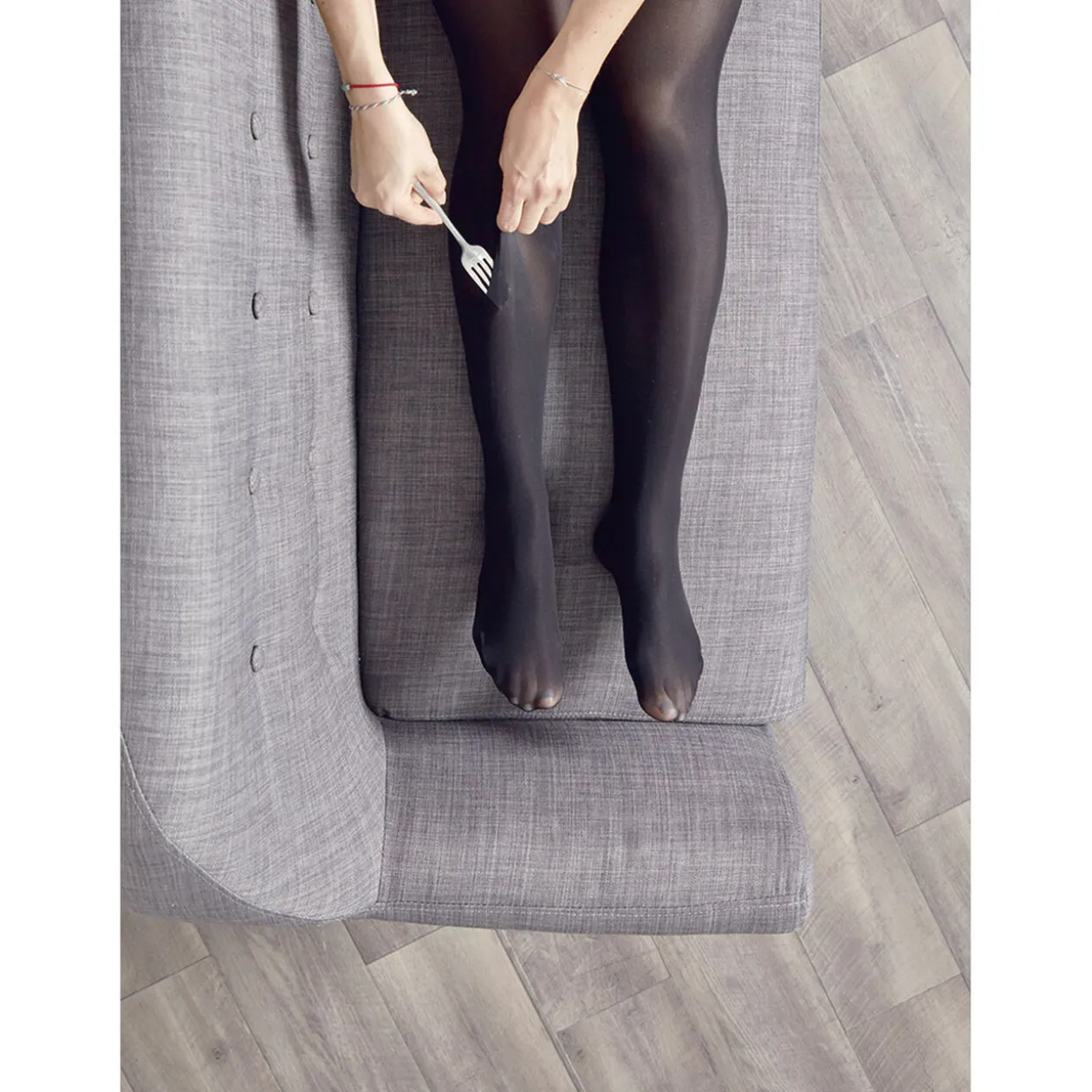 Collant indéchirable extensible semi opaque noir