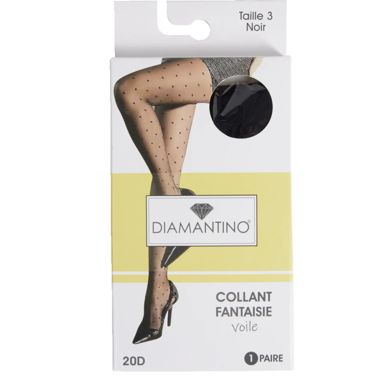 Collant noir fantaisie 20D T2/3/4