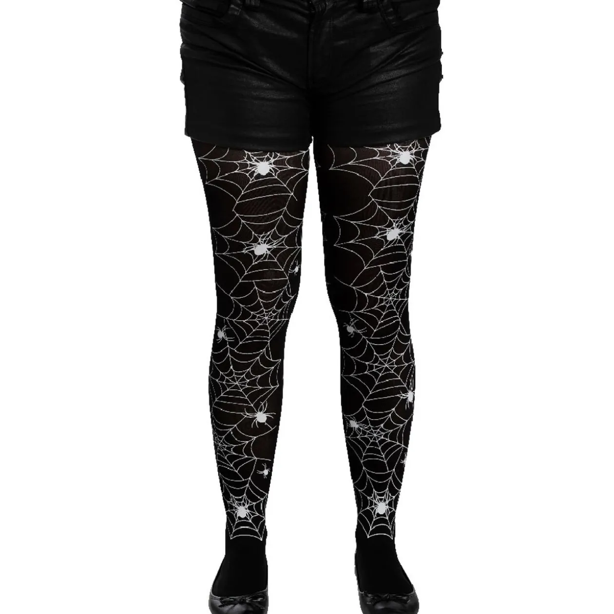 Collant opaque toile d'araignée déguisement Halloween femme