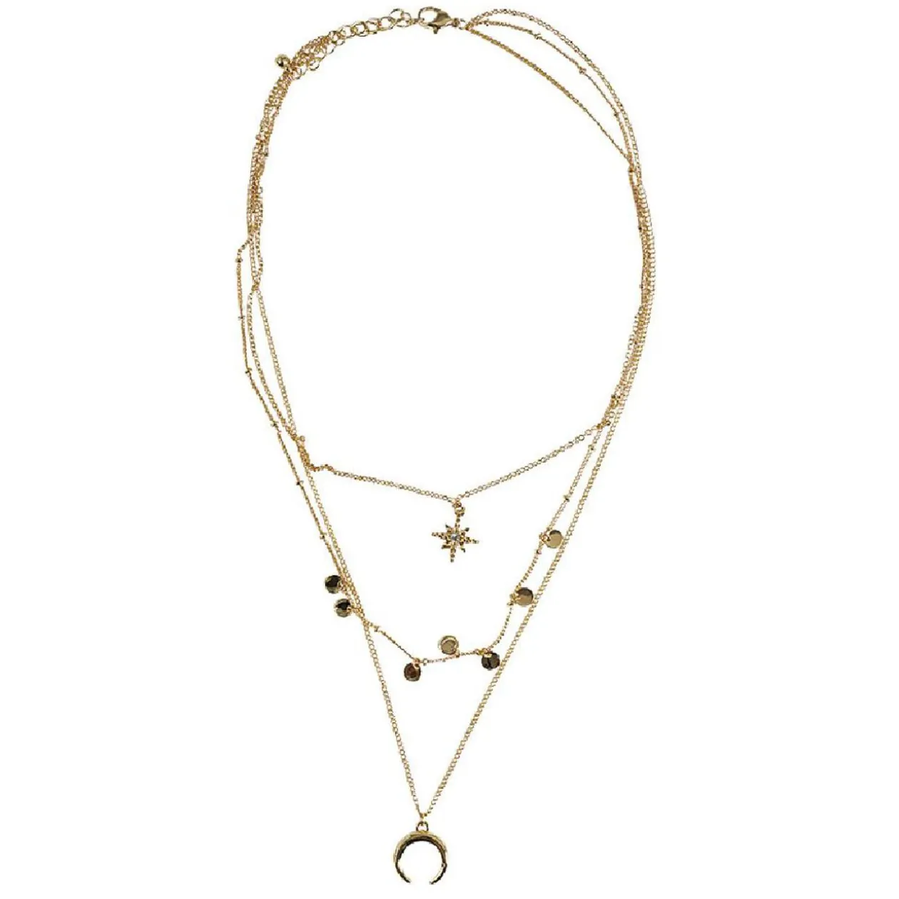 Collier 2 rangs avec feuille palmier et perle