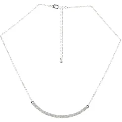 Collier chaîne avec décor argenté pailleté