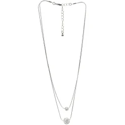 Collier double rang 2 boules à strass