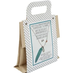 Collier et boucles d'oreilles à confectionner vert