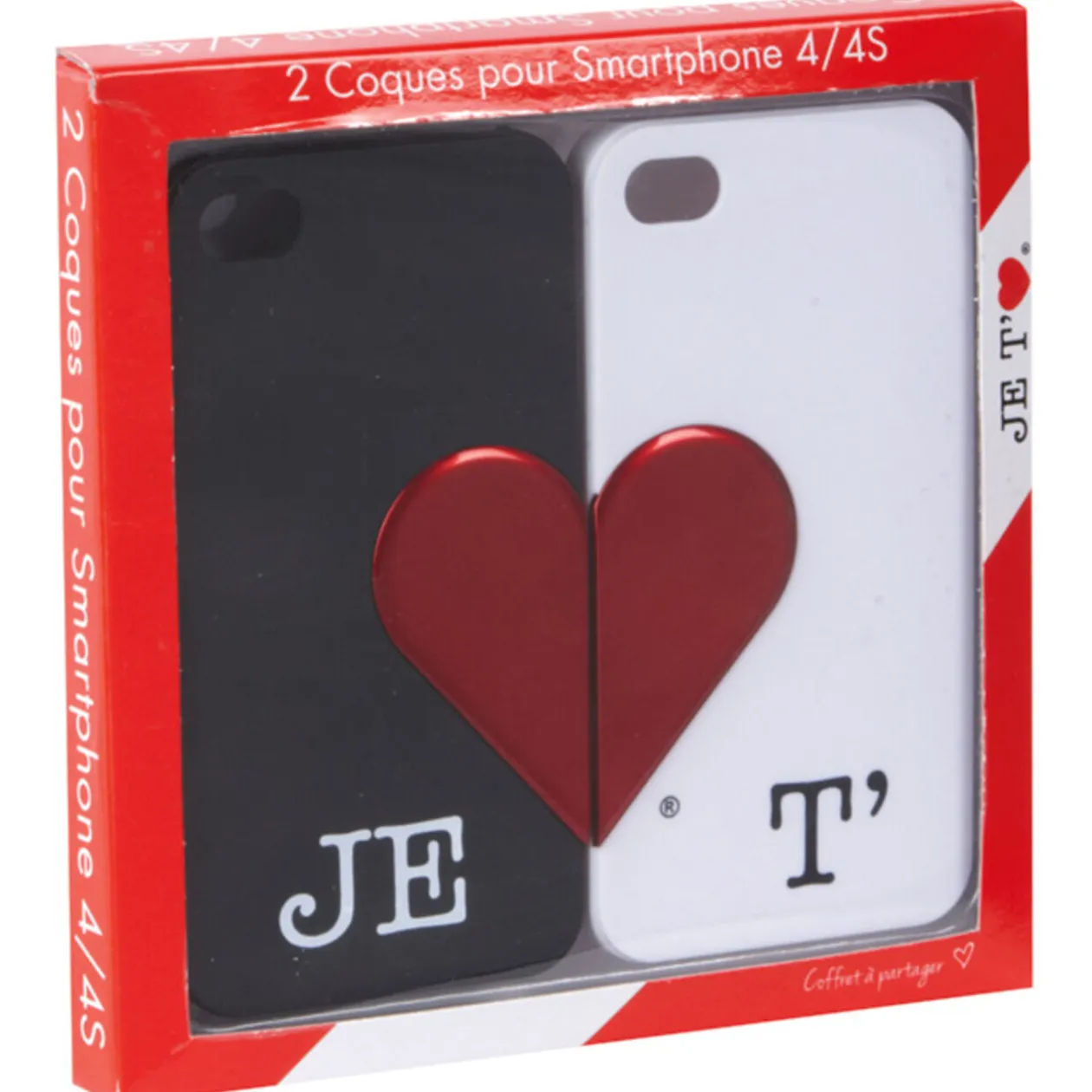 Coque pour Smartphone Je T aime x2