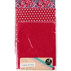 Coupon de tissu 46x55 cm en coton rouge