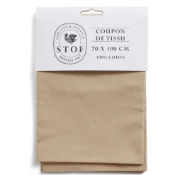 Coupon tissu coton 70x100cm beige