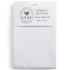 Coupon tissu coton 140x300cm blanc