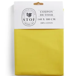 Coupon tissu coton 140x300cm jaune