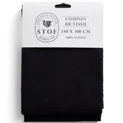 Coupon tissu coton 140x300cm noir