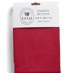 Coupon tissu coton 140x300cm rouge cerise