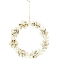 Couronne de Noël fleurie en bois