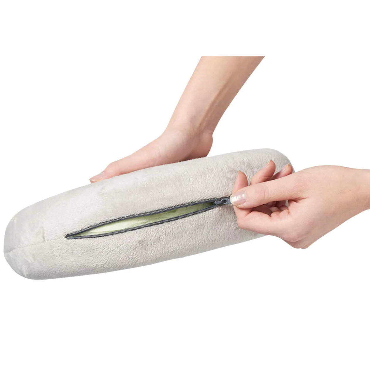 Coussin de voyage à mémoire de forme gris