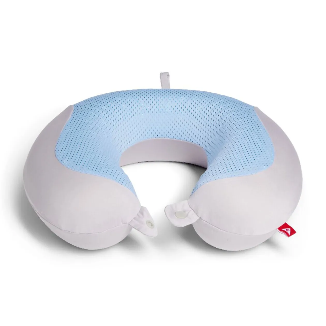 Coussin de voyage rafraîchissant bleu et gris 30x30xH10cm