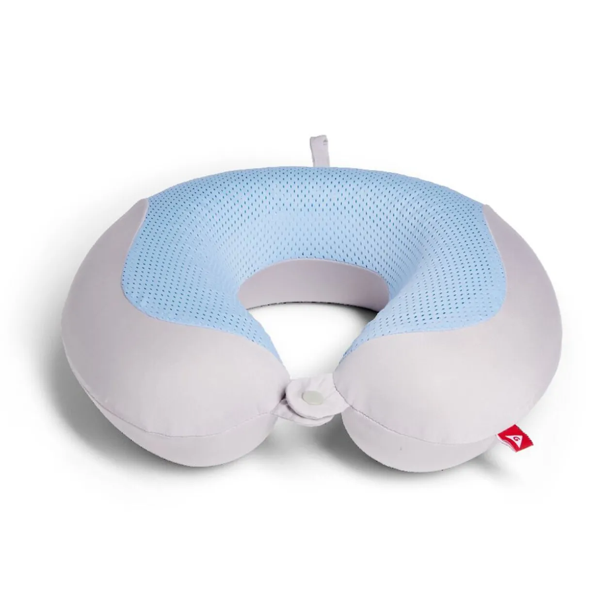 Coussin de voyage rafraîchissant bleu et gris 30x30xH10cm