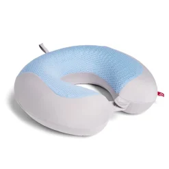 Coussin de voyage rafraîchissant bleu et gris 30x30xH10cm