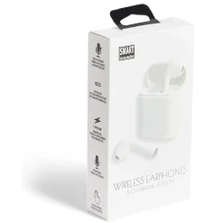Écouteurs Bluetooth avec étui de charge blanc
