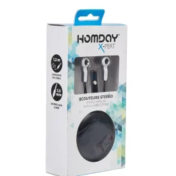 Écouteurs filaire Homday X-Pert avec boîte de rangement noir