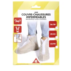Couvre-chaussures imperméables avec fermeture à glissière et lacets - 1 paire
