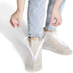 Couvre-chaussures imperméables avec fermeture à glissière et lacets - 1 paire