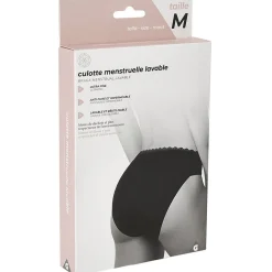 Culotte menstruelle lavable noir Taille M