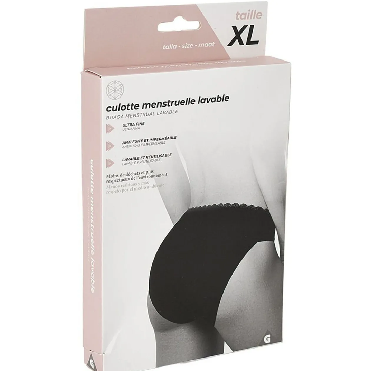 Culotte menstruelle lavable noir Taille XL