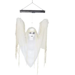 Dame blanche animée lumière et son décoration Halloween