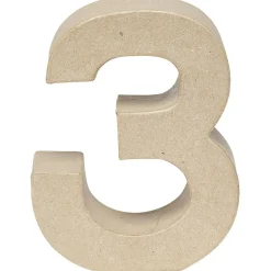 Décoration chiffre 3 papier maché à poser
