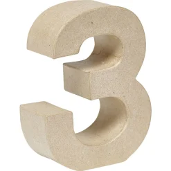 Décoration chiffre 3 papier maché à poser